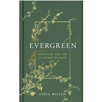 Green hardcover book "Evergreen" with gold floral design and text by Lydia Millen.