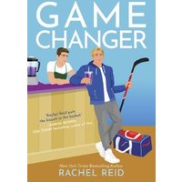 "Game Changer book cover with two men, one holding a hockey stick, blue duffel bag, and a smoothie blender on counter."