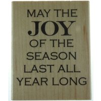 Wooden plaque with black text reading "May the Joy of the Season Last All Year Long."