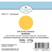 Sunflower yellow cardstock by Elizabeth Craft Designs, 12"x12", soft finish, smooth surface, ideal for crafting.