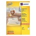 Avery 3427 multipurpose labels in a yellow package, featuring 100 sheets with 8 labels per sheet, ideal for various labeling needs.