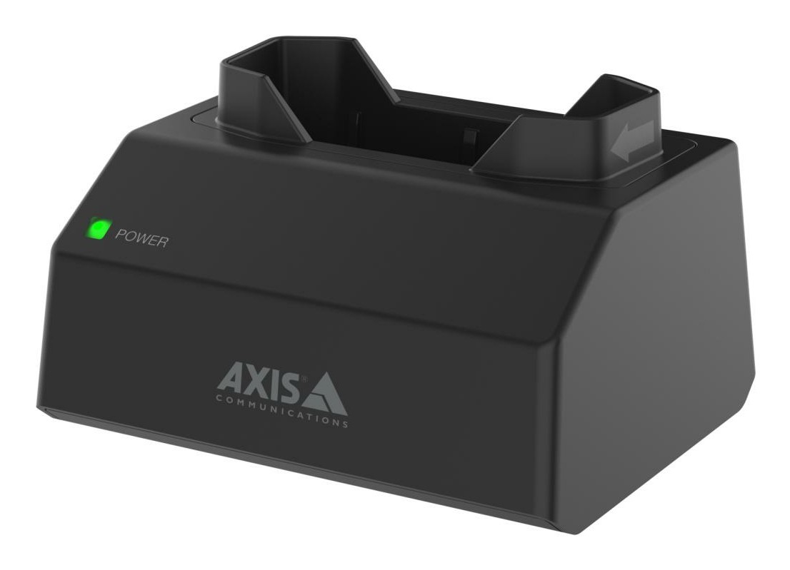 Black Axis W700 Mk II Docking Station with a sleek design, featuring a power indicator light and dual slots for device docking, made of durable material.