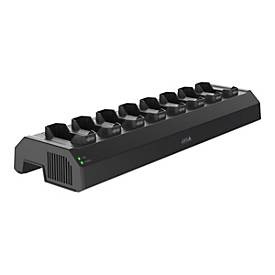 Black Axis W701 Mk II Docking Station with eight slots for devices, featuring LED indicators on the front and a sleek, modern design.