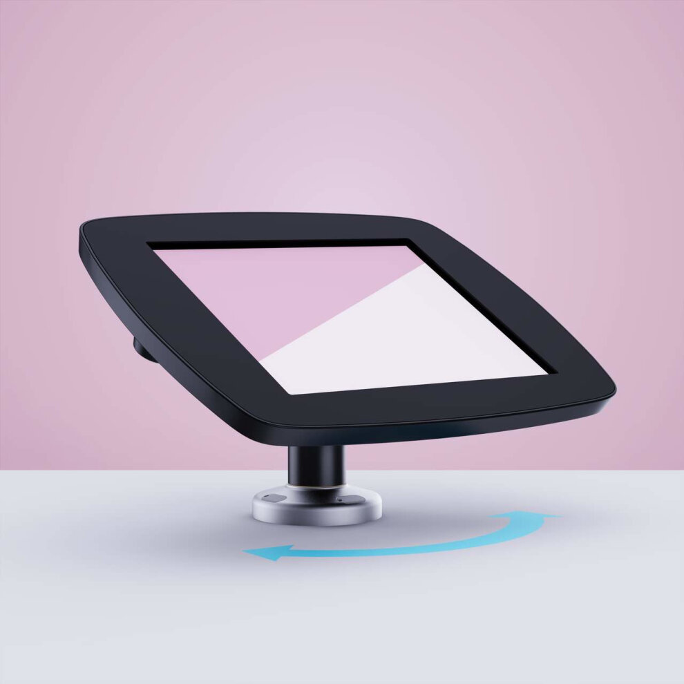 Black Bouncepad Swivel Desk for Apple iPad 5th Gen 9.7 (2017) featuring a sleek design, adjustable swivel base, and a modern aesthetic suitable for various environments.
