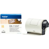 Brother DK-11247 label-making tape, black on white, roll with box, compatible with Brother QL label printers.