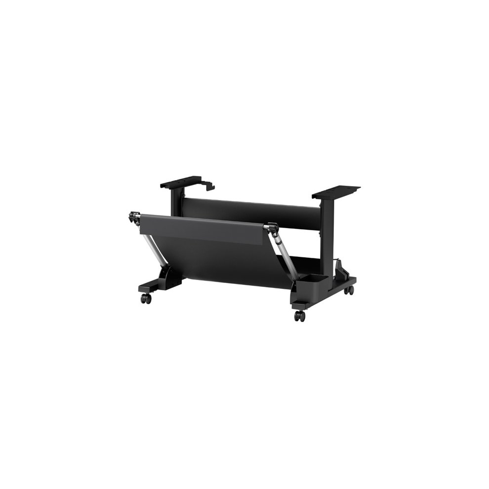 Black Canon SD-21 stand with a sleek, modern design featuring adjustable height, sturdy metal construction, and rolling wheels for mobility.