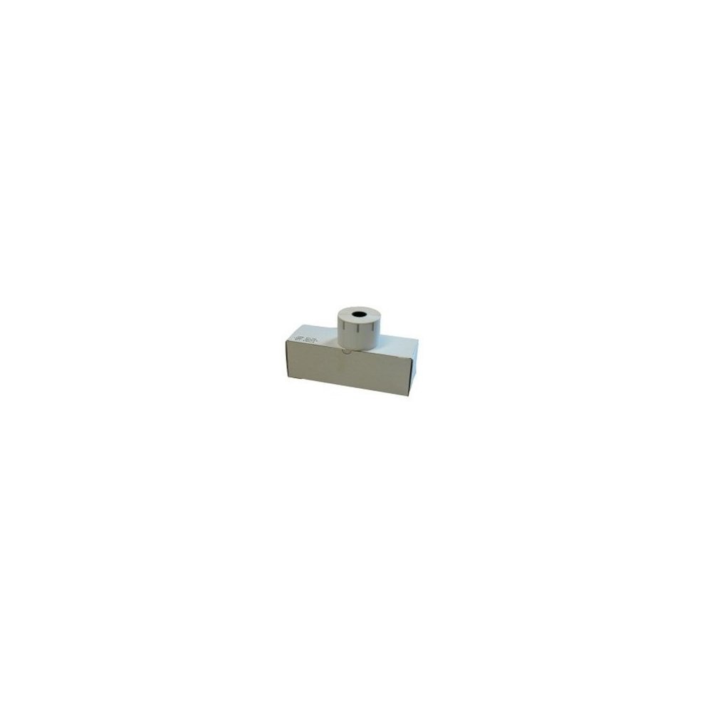 White printer label roll by CAPTURE, featuring a cylindrical core and flat rectangular packaging, designed for efficient labeling.