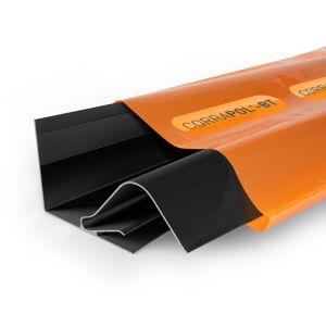 Corrapol-bt Rock N Lock Side Wall Bar in black, measuring 3M, features a durable plastic construction with a sleek design and a distinctive orange label by Clear Amber.
