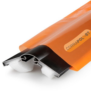 Corrapol-BT Aluminium Super Ridge Bar Set in black, 3m long, featuring a sleek design with a sturdy aluminum construction and foam inserts for enhanced sealing.