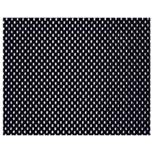 Black drawer liner featuring a textured, perforated design, made from durable material, ideal for protecting and organizing drawers.