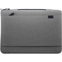 Gray Dell Pro 15-16 EcoLoop Urban Sleeve with zipper closure, subtle texture, and black Dell logo patch.