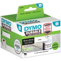 DYMO LabelWriter Durable Labels box, green and white, showing label roll and label size 19 x 64mm.
