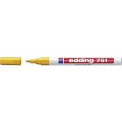 Yellow Edding 751 marker with a fine tip, featuring a white barrel and a red label, packaged in a set of 10.