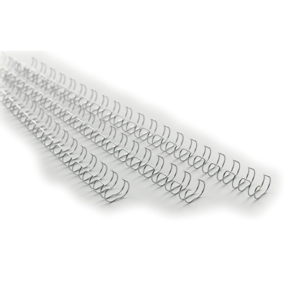 Silver 10mm binding wires by GBC, featuring a series of interconnected loops designed for binding documents securely.