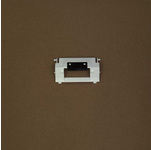 Silver HP Cssee Su-Cover with a rectangular cutout, designed for a sleek, modern look, set against a brown background.