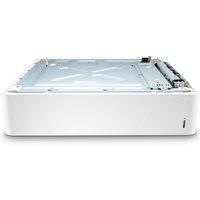 White HP LaserJet 550-sheet paper tray with rectangular shape and smooth edges.