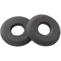 Gray foam doughnut-shaped cushions with textured surface, set of two.