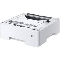 White KYOCERA paper feeder with open tray, control buttons, and compact design.