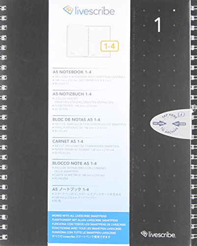 Livescribe A5 Size Notebook. 4-Pack writing notebook 80 sheets Black - image 2