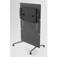 Gray Neat Board Pro adaptive stand with black mounting panel, wheeled base, and adjustable height feature.