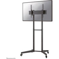 Black Neomounts FL50-540BL1 TV trolley for 37-70" screens with adjustable height, sturdy base, and four caster wheels.