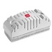 White Nobo Drywipe Easy Peel Eraser with a textured grip and a soft felt bottom for effective cleaning of whiteboards, featuring a red Nobo logo on top.