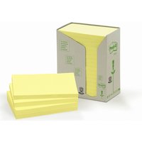 Yellow Post-It 655-1T rectangular self-adhesive note paper, 100 sheets, in a stack with packaging.