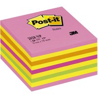 Multicolour Post-It Würfel 2028NP writing notebook with stacked pink, orange, yellow, and green sticky notes.