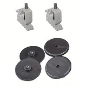 Two gray plastic pins with a metal screw and four black discs, designed for use with the Rexel HD2300X model, showcasing a durable and functional design.