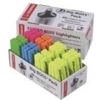 STABILO Boss original markers in assorted colors, rectangular shape with chisel tips, displayed in an open box.