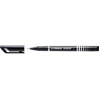 Black STABILO SENSOR fineliner with a fine tip, white branding, and a removable cap.