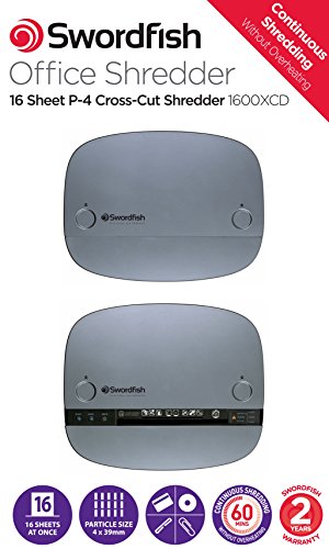 Swordfish 1600XCD paper shredder Cross shredding 66 dB 22.2 cm Black. - image 3
