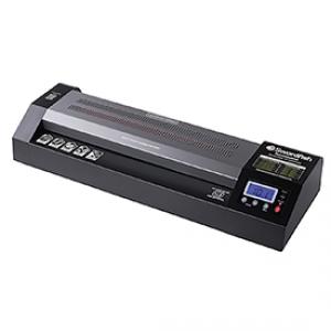 Black and silver Swordfish Armoured660 Heavy Duty Laminator featuring a digital display, control buttons, and a sleek design for professional laminating tasks.
