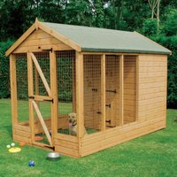 10' x 6' Traditional Apex Wooden Dog Kennel 6' Run - Pet House (3.05x1.83m) - image 2