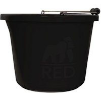 Black Red Gorilla Premium Bucket, 3-gallon capacity, with sturdy metal handle and embossed gorilla logo.