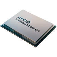 AMD Ryzen Threadripper 7960X processor, silver casing, black logo, rectangular shape, exposed pins on the underside.