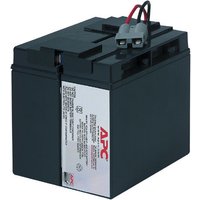 Black APC Battery Replacement Cartridge RBC7 with red and black cables and white label on the front.