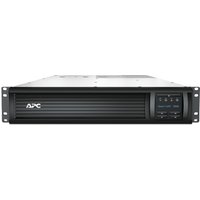 Black APC Smart-UPS SMT3000RMI2UNC, rackmount 2U, with LCD display, 8x C13, 1x C19 outlets, USB, network management.