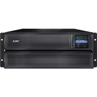 Black APC Smart-UPS X SMX3000HVNC with LCD display, 8 C13 and 2 C19 outlets, USB port, short depth design.
