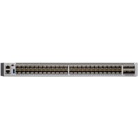 Cisco Catalyst 9500 switch, grey, 48-port managed L2/L3, front view with ventilation grilles and port labels.