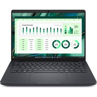 Black Dell Pro Max 14 laptop with 14" Full HD+ display, backlit keyboard, sleek design, running Windows 11 Pro.