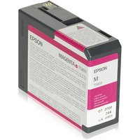 Epson Singlepack Magenta T580300 ink cartridge, rectangular, gray with magenta label and Epson branding.