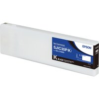 Epson SJIC30P(K) ink cartridge, rectangular white casing with black label for ColorWorks C7500G, black ink.