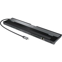 Grey and black j5create USB-C docking station with 2 HDMI ports, 4 USB ports, and an attached USB-C cable.