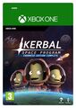 Green Xbox One game case featuring "Kerbal Space Program: Complete Enhanced" with three cartoonish Kerbal characters in space helmets against a cosmic background.