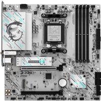 MSI B840M GAMING PLUS WIFI6E motherboard, micro ATX, silver and black design, dragon logo, multiple slots and ports.