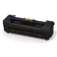 Black OKI 45531113 fuser unit with blue handles and yellow label, designed for 150000 pages.