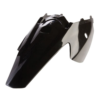 Black plastic rear fender and side cowling designed for KTM SX85 models from 2004 to 2012, featuring a sleek, aerodynamic shape and Acerbis branding.