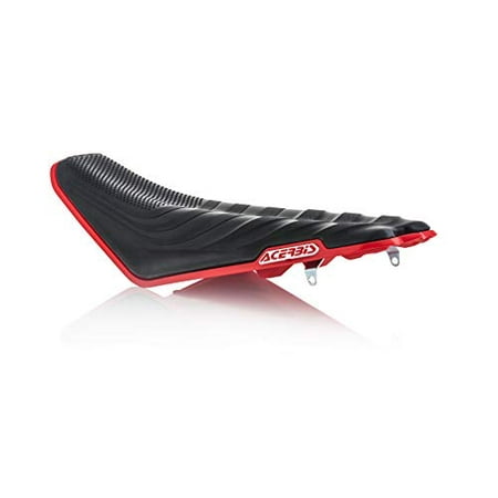 Acerbis X-Seat complete soft seat in black with red accents, featuring a textured surface for grip and a sleek design, compatible with Honda CRF250R (2018-21) and CRF450R (2017-20).
