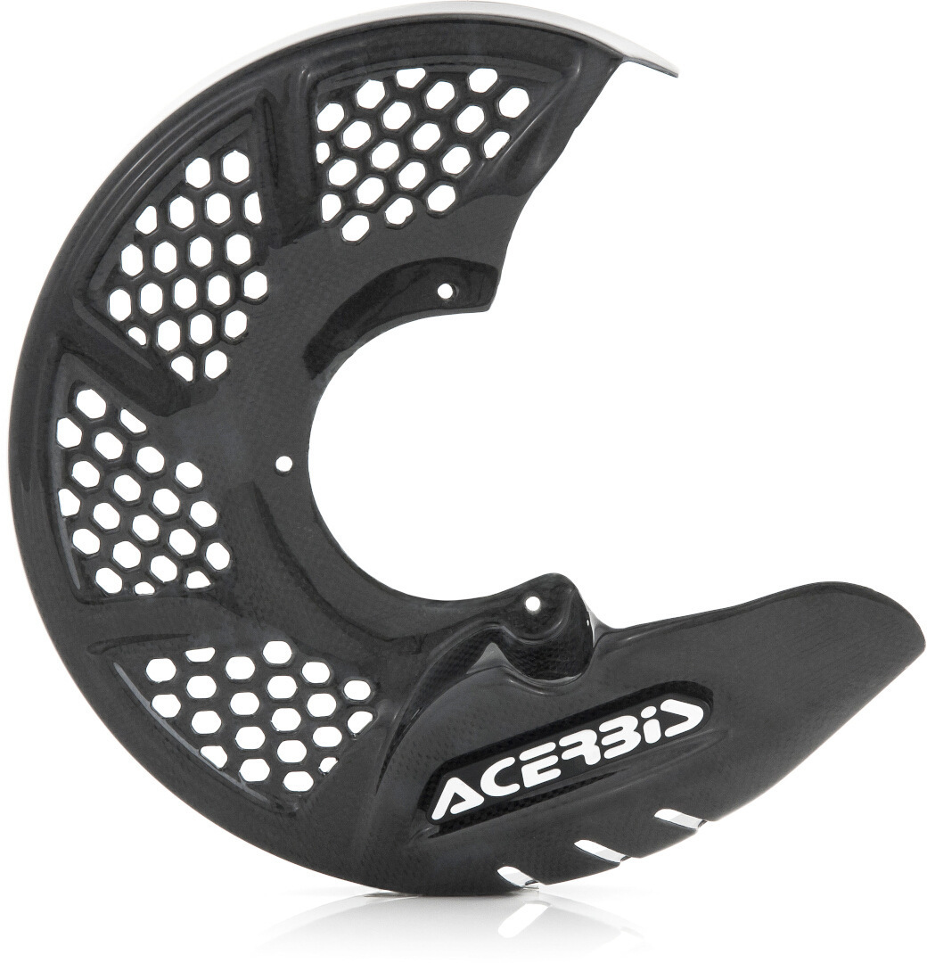 Acerbis X-Brake Vented Disc Brake Cover in carbon fiber, featuring a sleek black finish with perforated design for ventilation and the "ACERBIS" logo prominently displayed.
